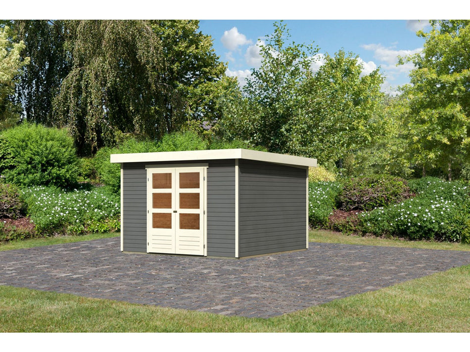 Karibu Gartenhaus Askola 6 terragrau 19 mm