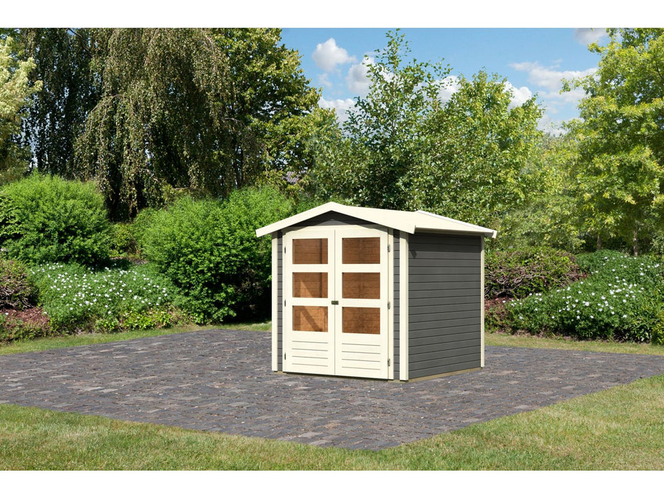 Karibu Gartenhaus Amberg 2 terragrau
