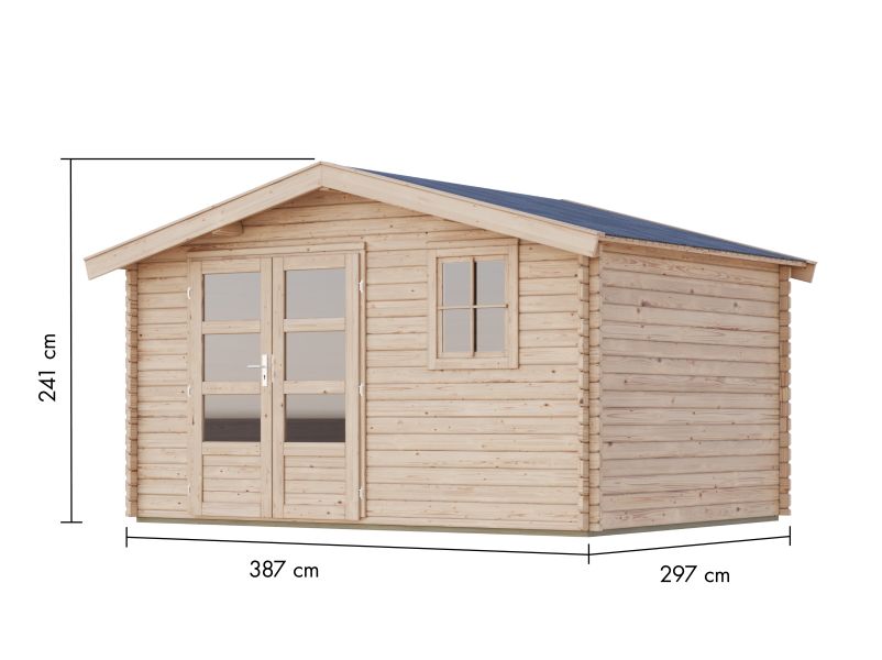 Gartenhaus 38 mm Felsenau 5 naturbelassen