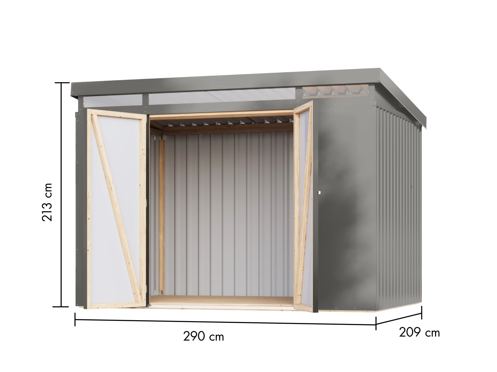 Karibu Metallgerätehaus Iridium 3 in Graualuminium