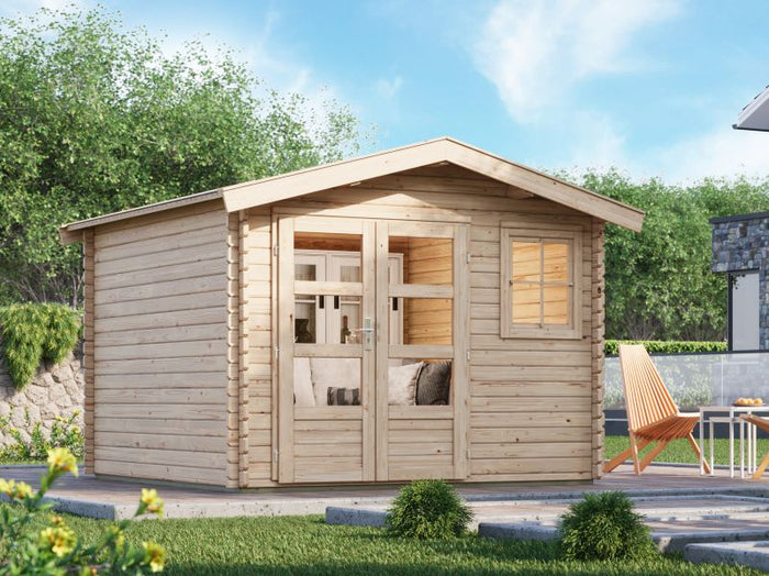 Gartenhaus 38 mm Felsenau 3 naturbelassen