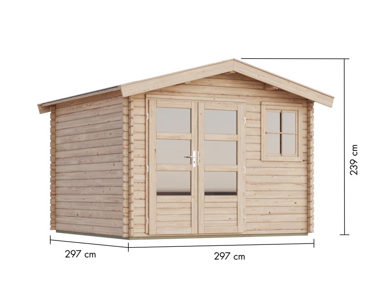 Gartenhaus 38 mm Felsenau 3 naturbelassen