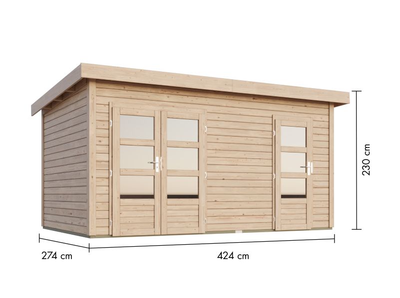 Karibu Gartenhaus Mattrup 2 raum Haus natur 28 mm