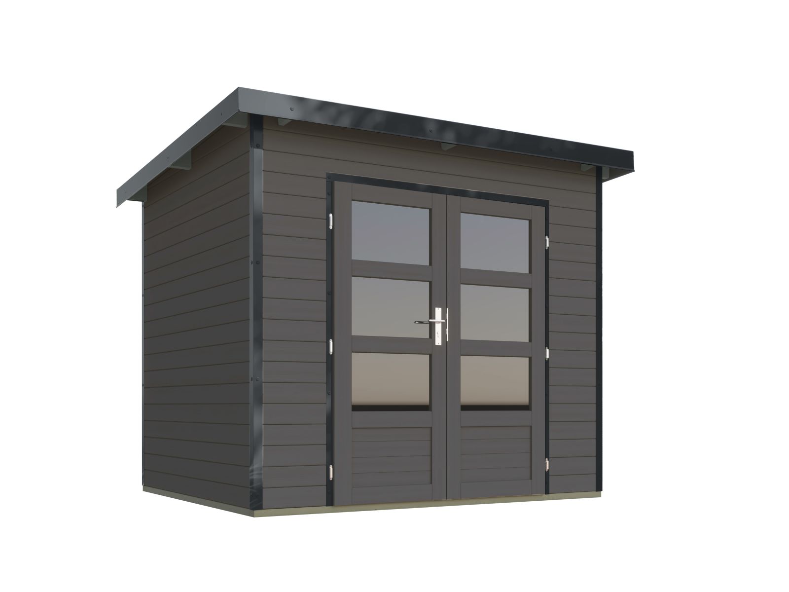 Karibu Hybrid Gartenhaus Pluto 2 B, terragrau/anthrazit, 28 mm