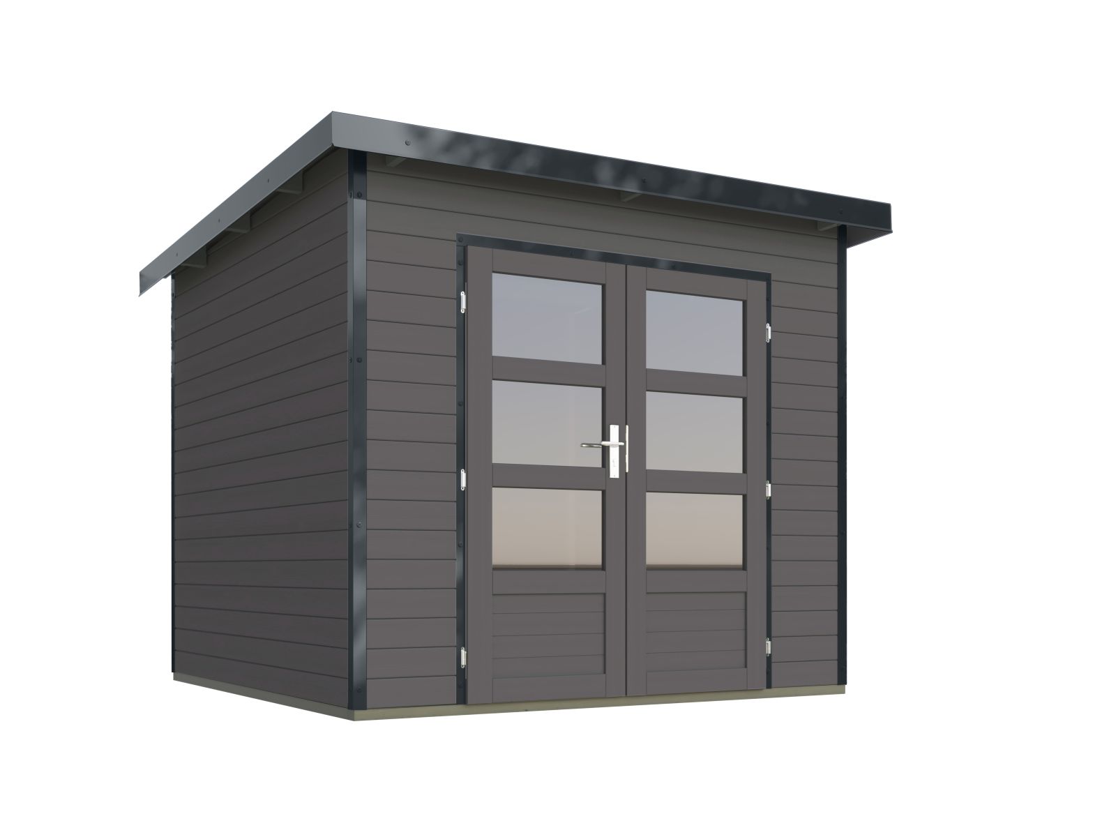 Karibu Hybrid Gartenhaus Pluto 3 B, terragrau/anthrazit, 28 mm