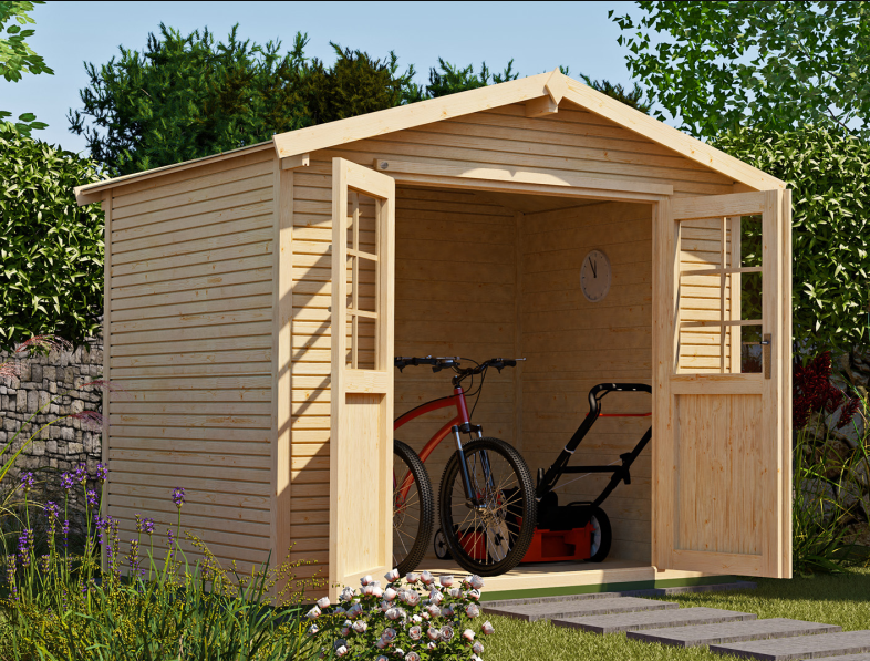 Weka Gartenhaus 218 Größe 2 mit Doppeltür 28 mm wekaLine natur