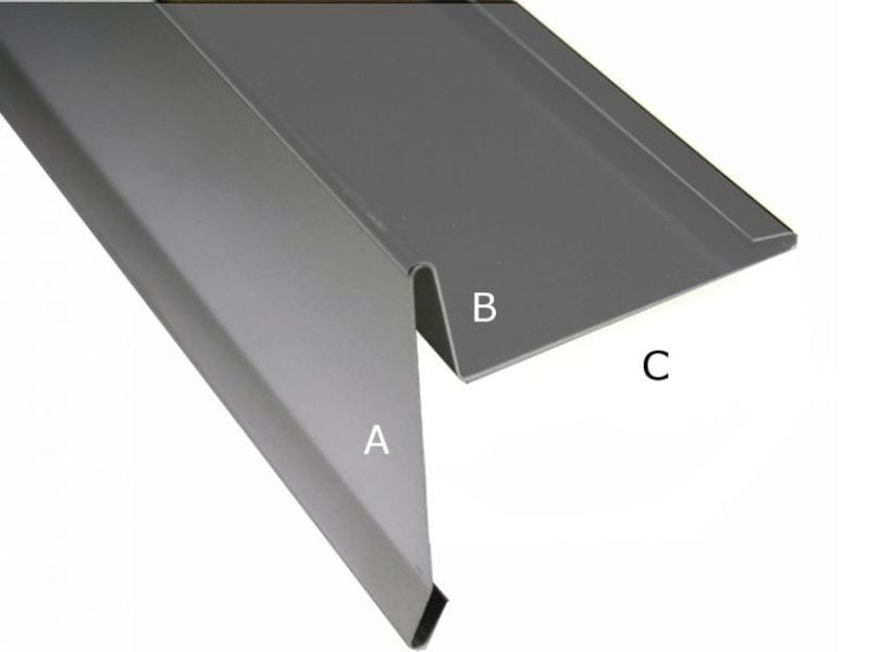 Aluminium Winkelprofil Typ 3b, 200 cm Ortblech mit Wasserpfalz - 1 Stück