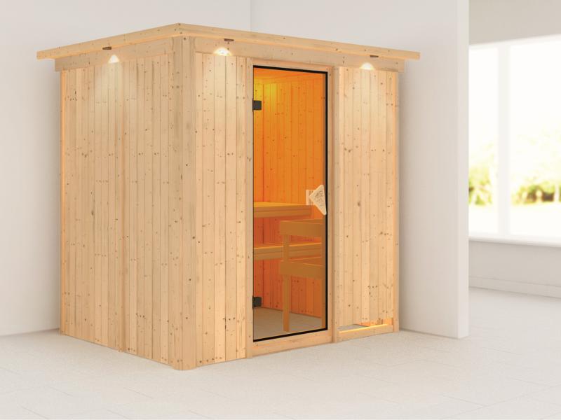 Bodin - Karibu Sauna ohne Ofen - mit Dachkranz -