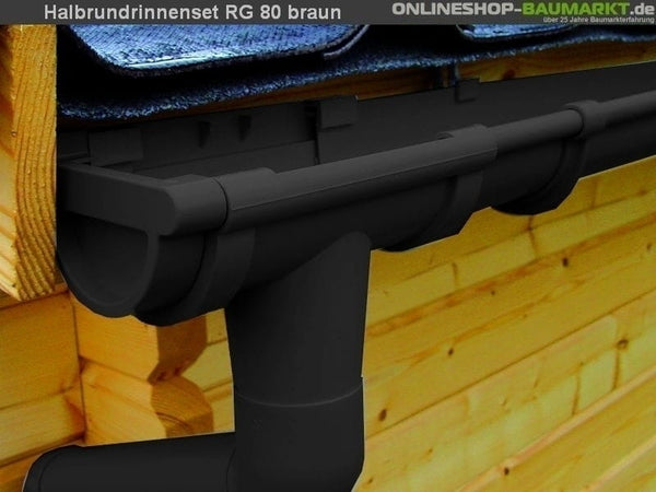 Dachrinnen Set RG 80 braun 600 cm Pultdach