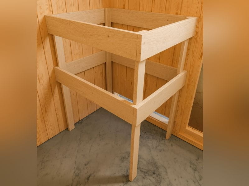Daria - Karibu Sauna Plug & Play 3,6 kW Ofen, int. Steuerung - ohne Dachkranz - Energiespartür