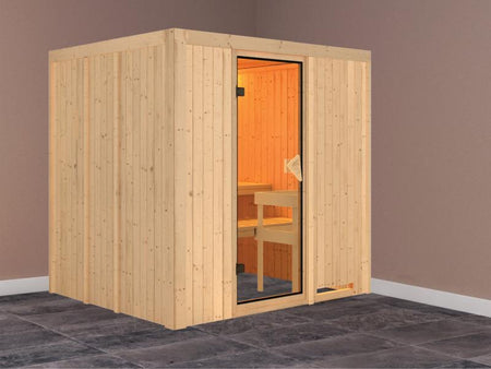 Daria - Karibu Sauna Plug & Play ohne Ofen - ohne Dachkranz -