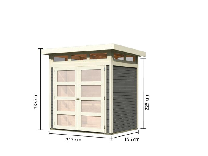 EM Aktion für SCHWEIZ - Karibu EM Gartenhaus Sommersdorf 2 terragrau 19 mm