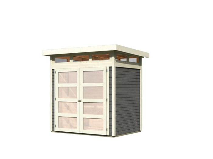 EM Aktion für SCHWEIZ - Karibu EM Gartenhaus Sommersdorf 2 terragrau 19 mm