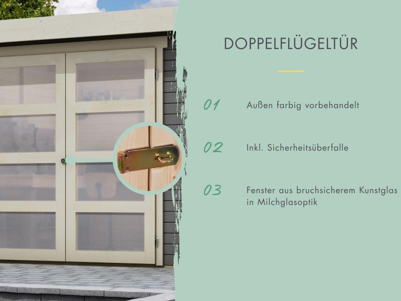 EM Aktion für SCHWEIZ - Karibu EM Gartenhaus Sommersdorf 2 terragrau 19 mm