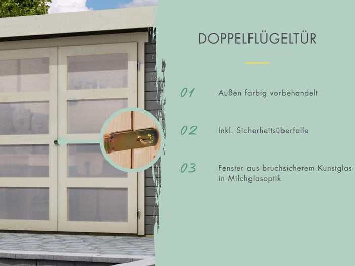 EM Aktion für SCHWEIZ - Karibu EM Gartenhaus Sommersdorf 2 terragrau 19 mm