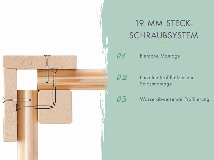 EM Aktion für SCHWEIZ - Karibu EM Gartenhaus Sommersdorf 2 terragrau 19 mm