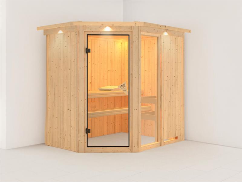 Fiona 1 - Karibu Sauna ohne Ofen - mit Dachkranz -