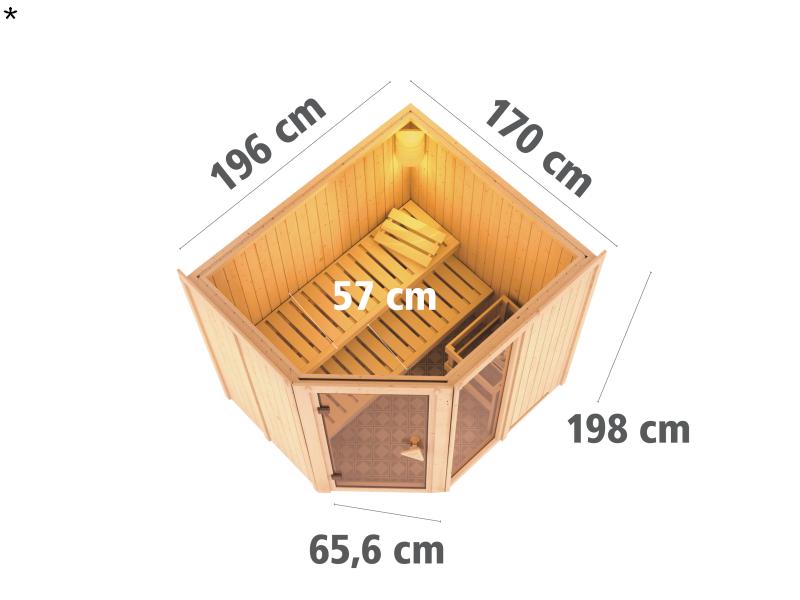 Fiona 2 - Karibu Sauna ohne Ofen - ohne Dachkranz -