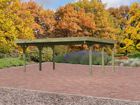 Karibu Carport Classic Doppel 1 ohne Einfahrtsbogen kdi