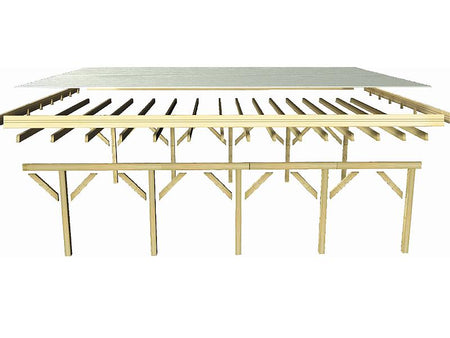 Karibu Carport Classic Einzel 2 ohne Einfahrtsbogen kdi