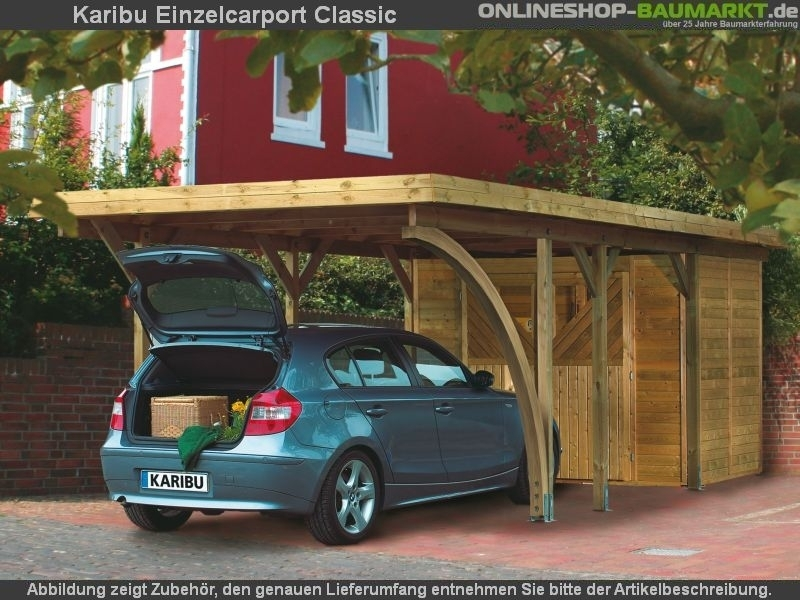 Karibu Carport Classic Einzel 3 mit 2 Einfahrtsbögen kdi