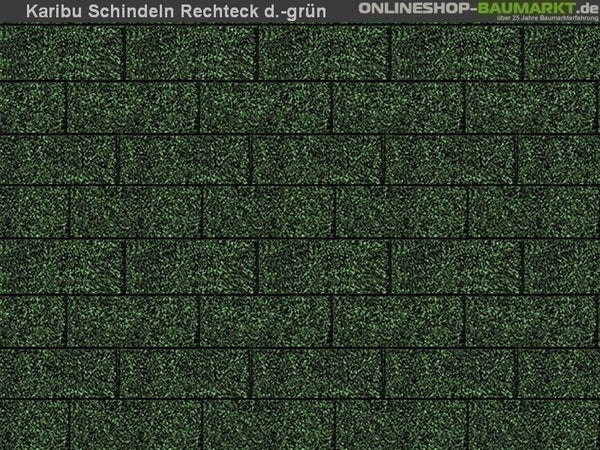 Karibu Dachschindeln Rechteck dunkelgrün 10 Pakete