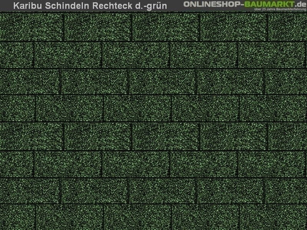 Karibu Dachschindeln Rechteck dunkelgrün 5 Pakete