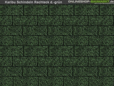 Karibu Dachschindeln Rechteck dunkelgrün 9 Pakete