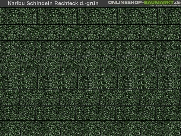 Karibu Dachschindeln Rechteck dunkelgrün 9 Pakete