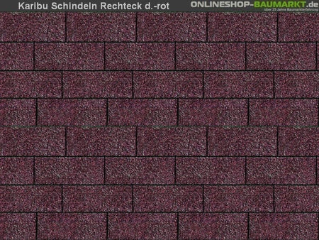 Karibu Dachschindeln Rechteck dunkelrot 1 Paket