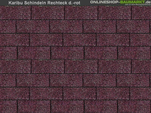 Karibu Dachschindeln Rechteck dunkelrot 1 Paket