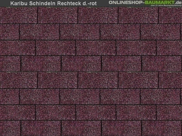 Karibu Dachschindeln Rechteck dunkelrot 13 Pakete