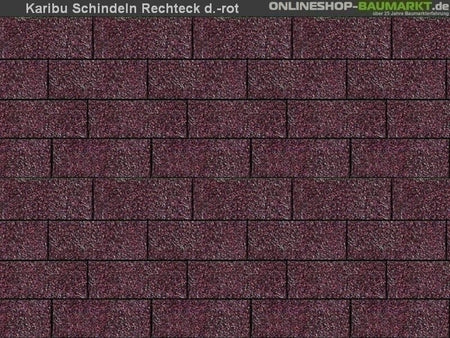 Karibu Dachschindeln Rechteck dunkelrot 15 Pakete