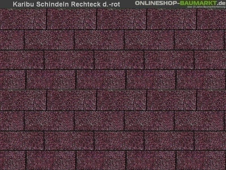 Karibu Dachschindeln Rechteck dunkelrot 16 Pakete