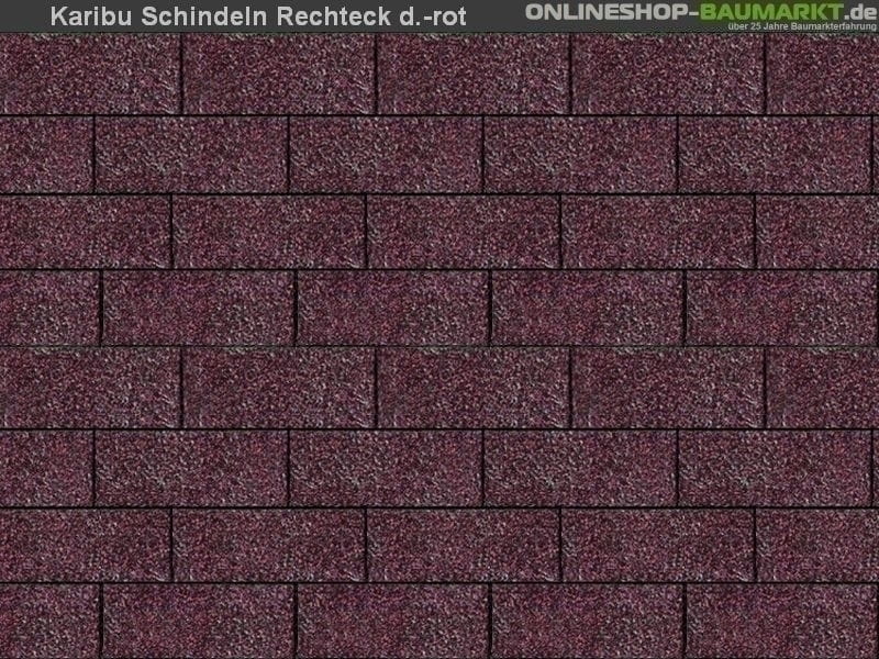 Karibu Dachschindeln Rechteck dunkelrot 17 Pakete