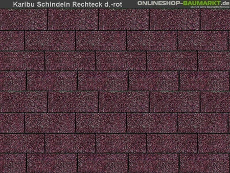 Karibu Dachschindeln Rechteck dunkelrot 2 Pakete