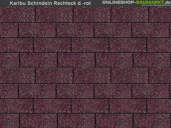 Karibu Dachschindeln Rechteck dunkelrot 5 Pakete