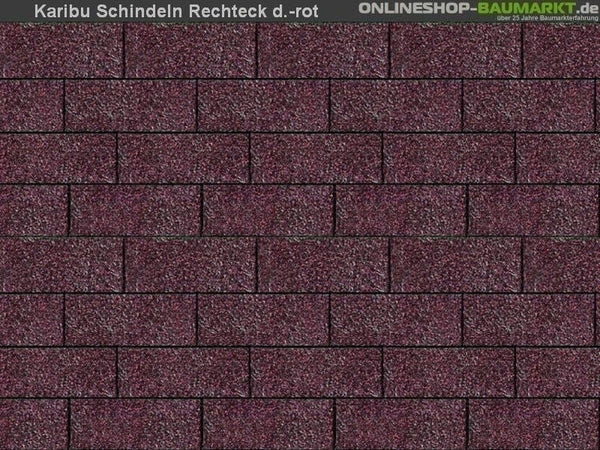 Karibu Dachschindeln Rechteck dunkelrot 7 Pakete