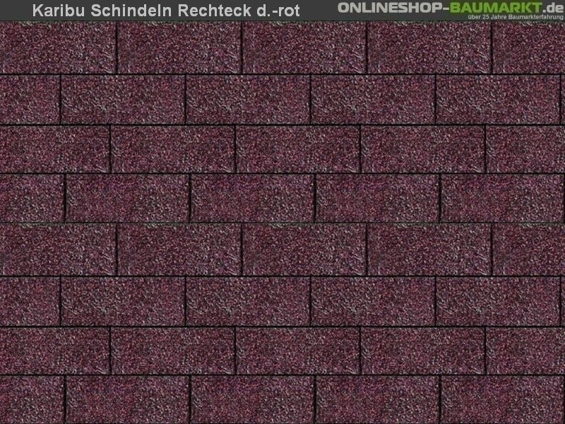Karibu Dachschindeln Rechteck dunkelrot 9 Pakete