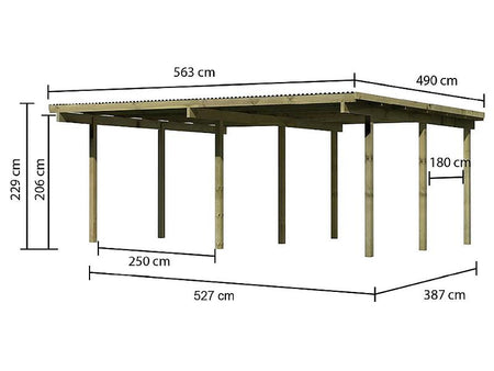 Karibu Doppelcarport ECO 1 Variante A kdi