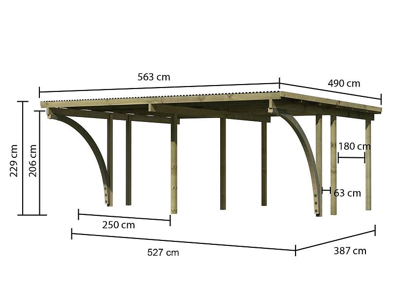 Karibu Doppelcarport ECO 1 Variante C kdi