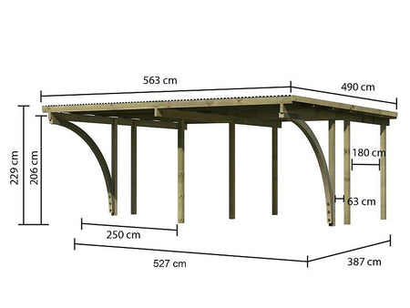 Karibu Doppelcarport ECO 1 Variante C kdi