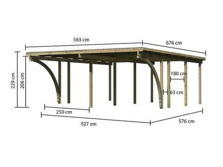 Karibu Doppelcarport ECO 2 Variante C kdi