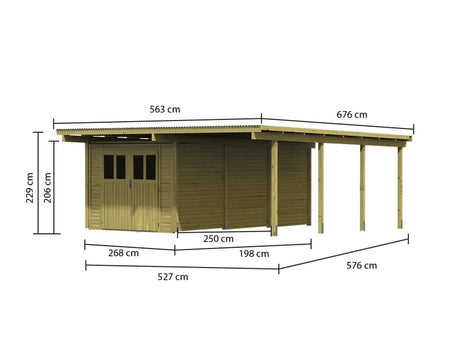 Karibu Doppelcarport ECO mit integriertem Abstellraum 3