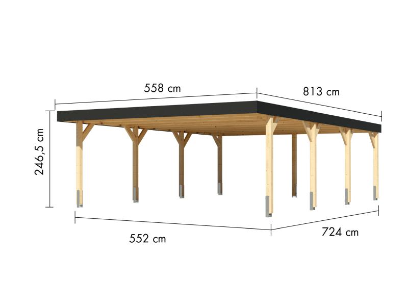 Karibu Doppelcarport Leimholz 2