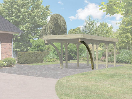Karibu Einfahrtsbogen aus kdi für Carport 9 x 9 cm