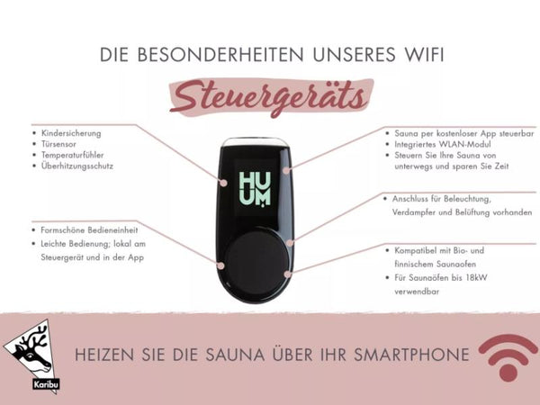 Karibu Elektronische Saunaofensteuerung Huum "UKU WIFI" mit App Steuerung