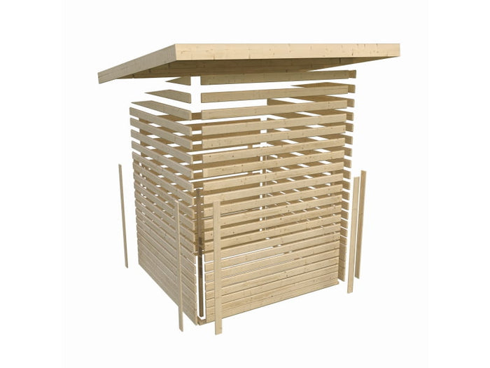 Karibu Fahrradgarage 4, terragrau, mit Solarpaket