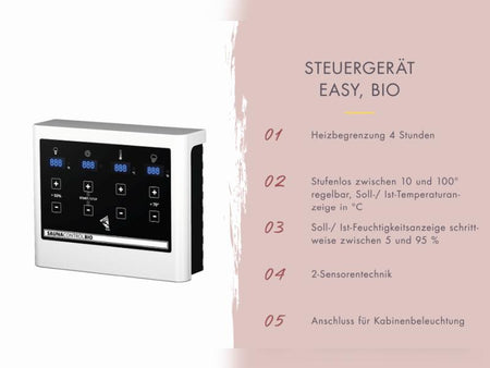 Karibu Fasssauna Asymmetrisch 3, inkl. 9 kW Bioofen externe Steuerung