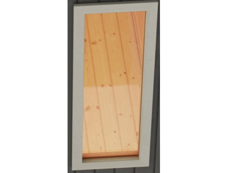 Karibu Fenster elfenbeinweiss für 40 mm Sauna Klarglas Iso-Glas
